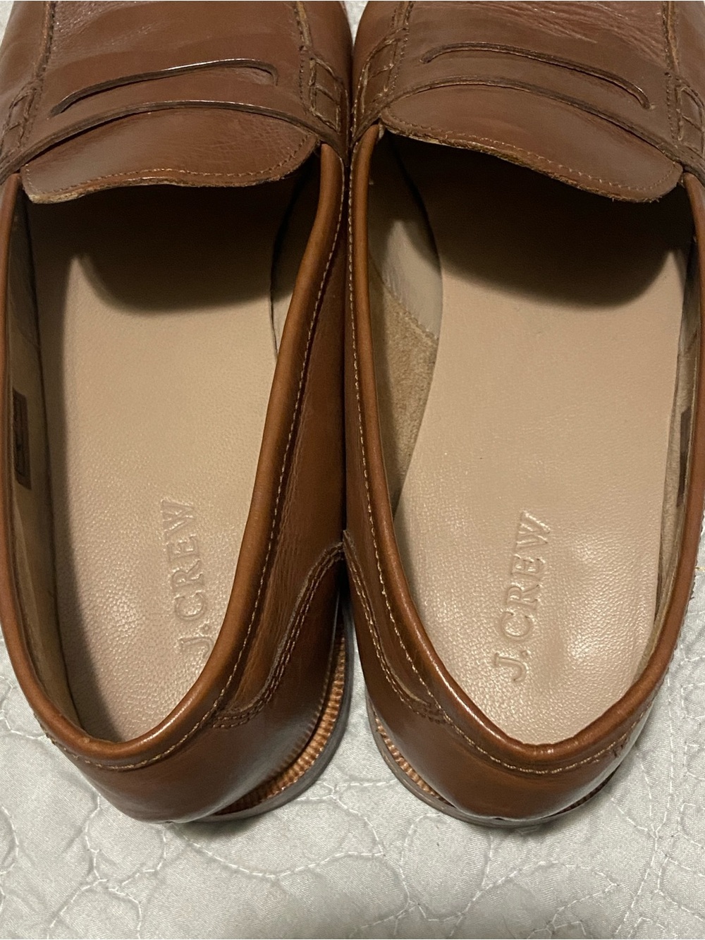 J. Crew Women's Tan Leather Penny Loafers - Picture 8 of 9